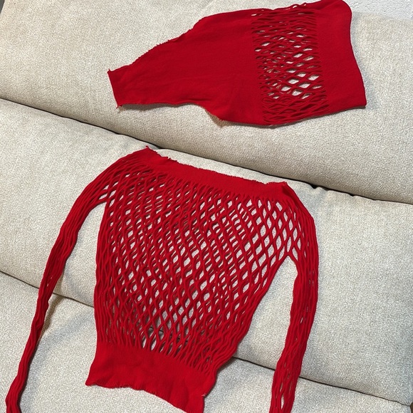 NWT OF stripper pole costume sexy set neon yellow XSS SM Super tiny STRETCHES - Picture 10 of 13